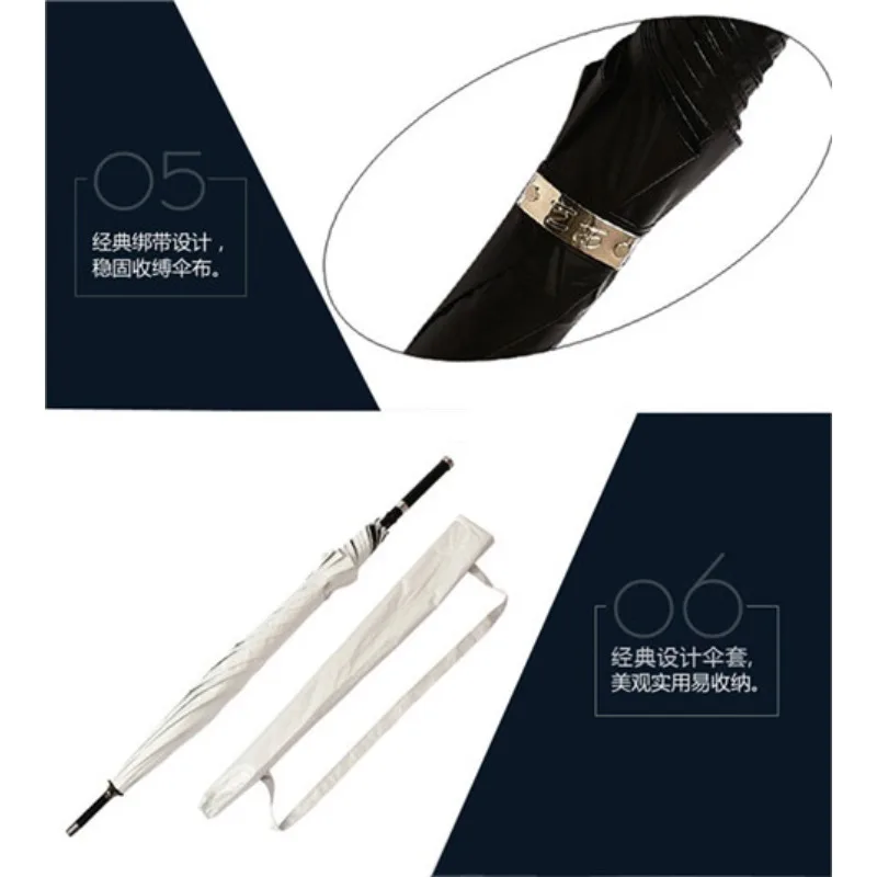Multifunctional Car Safety Hammer Umbrella Black Coated Sun Parasol Detachable Walking Stick Emergency Window Breaker Umbrellas