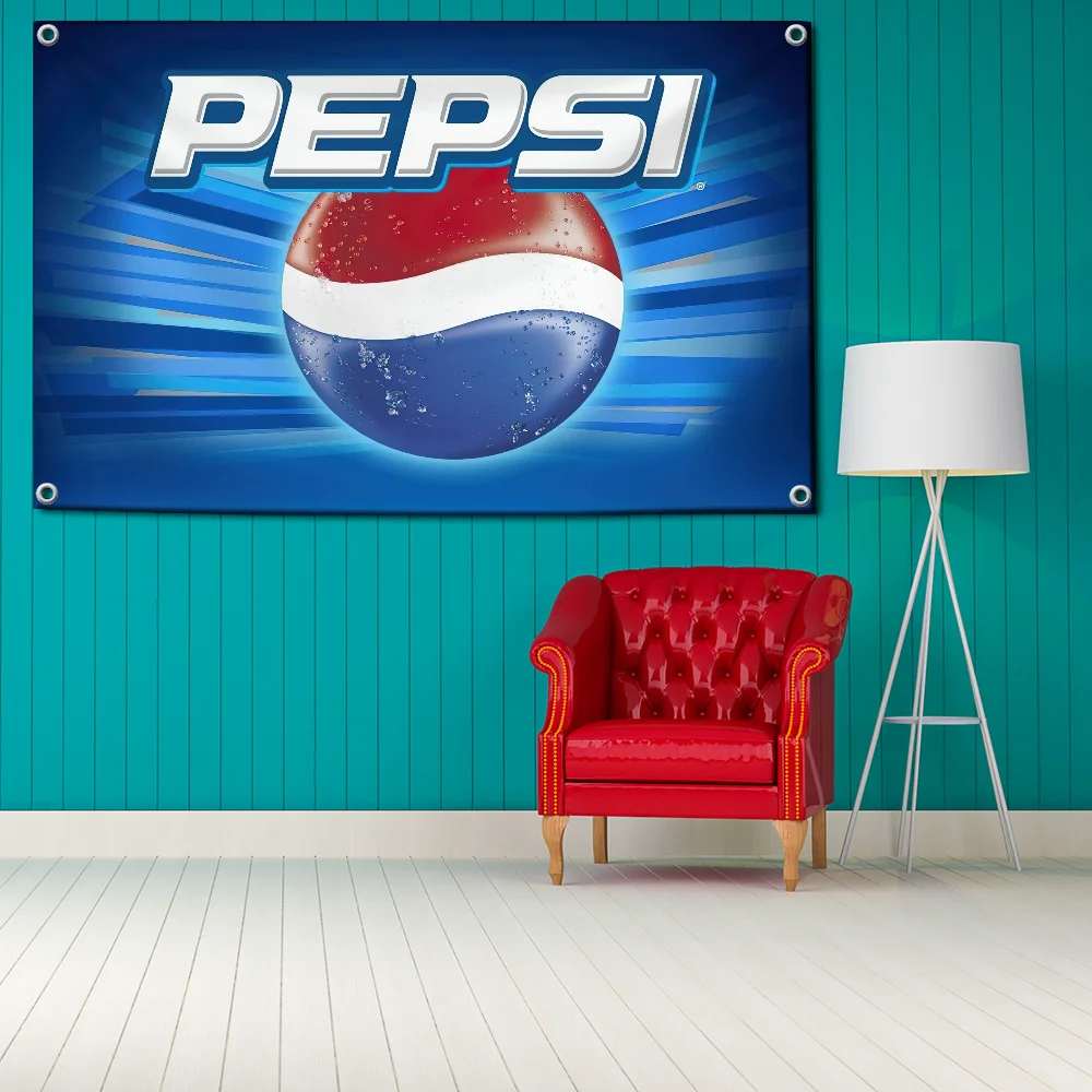 A-PEPSI Flag Hanging Flags 2×3ft 3×5ft Banner for Garage Wall Tapestry Curtain Rcing Flag 90x150cm Banner for Garage Bar Home