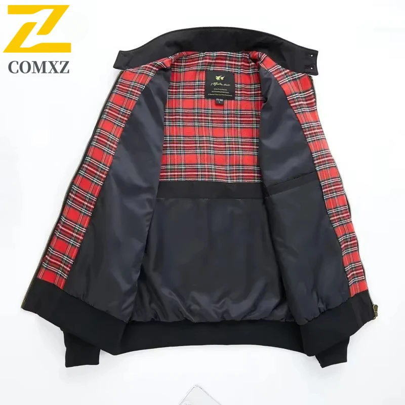 Spring Brand Men's Jacket Solid Color Classic Retro Baseball Suit Coat Men's Street Motorcycle Stand Collar Windproof Jacket 4XL