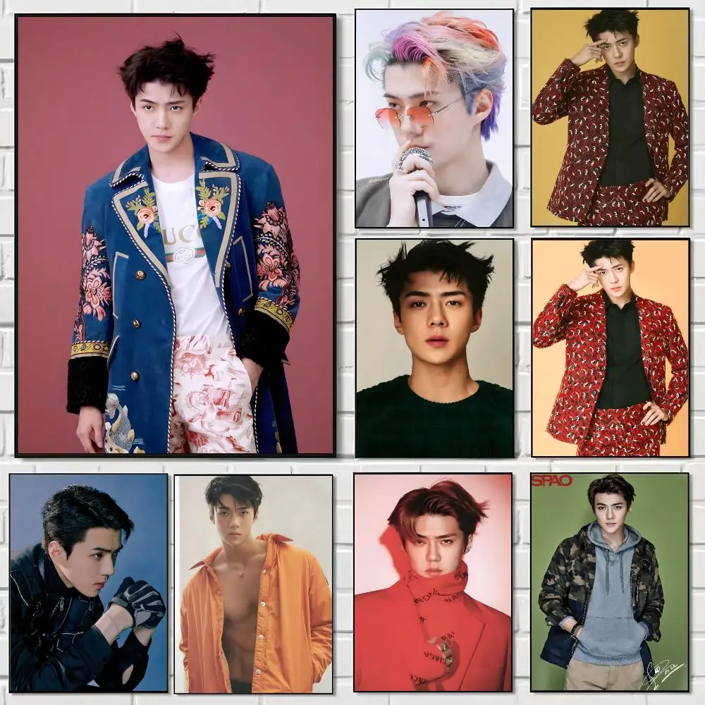 Korean Idol O-Oh Sehun Poster Pegatina artistica HD autoadhesiva impermeable para salon dormitorio