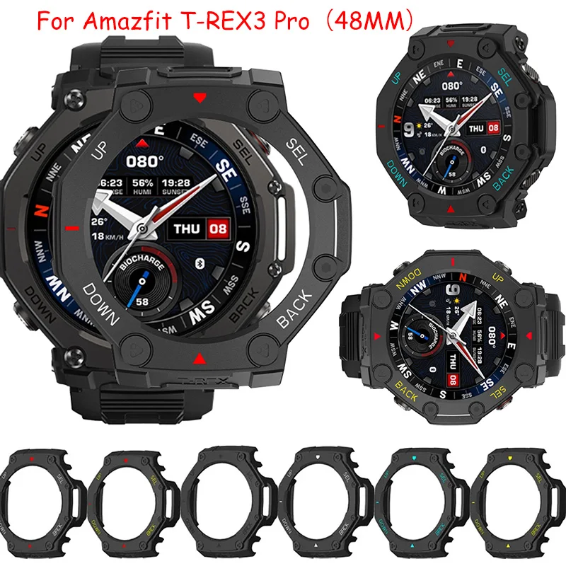 HOT PC Protective Case Cover for Huami Amazfit T-rex 3 Pro 48mm Cases Frame Hollow Shockproof Protector Shell Accessories
