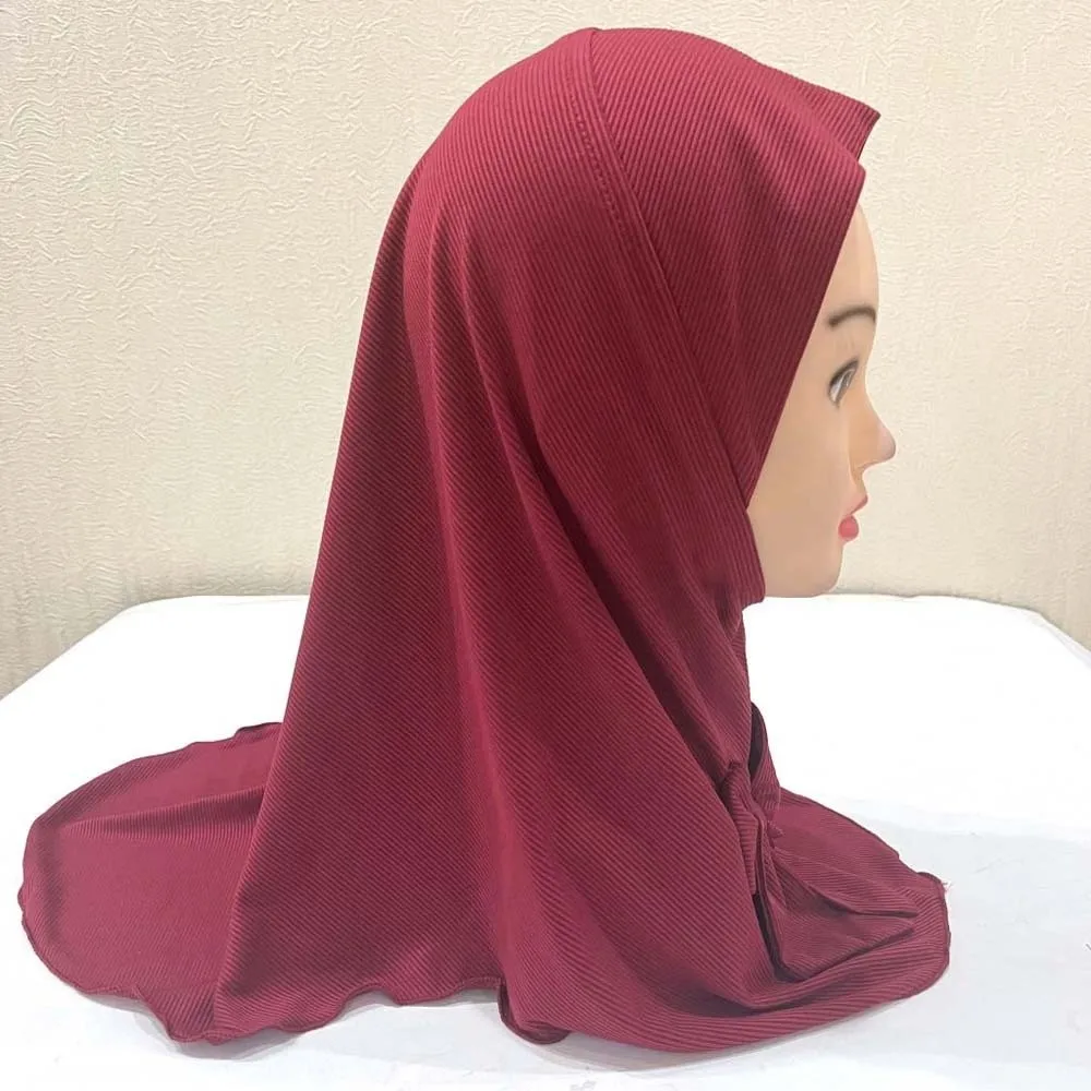 Breathable Instant Hijab Elastic Chin Support Sweet Bow Embellishment Girls Bowknot Headscarf Skin-Friendly Texture