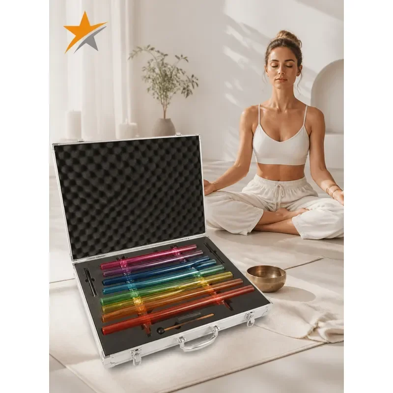 STAR LINKUP 432Hz Colored Crystal Harp with Perfect C D E F G A B C Notes Includes Case 2 Crystal Mallets and 1 Rubber