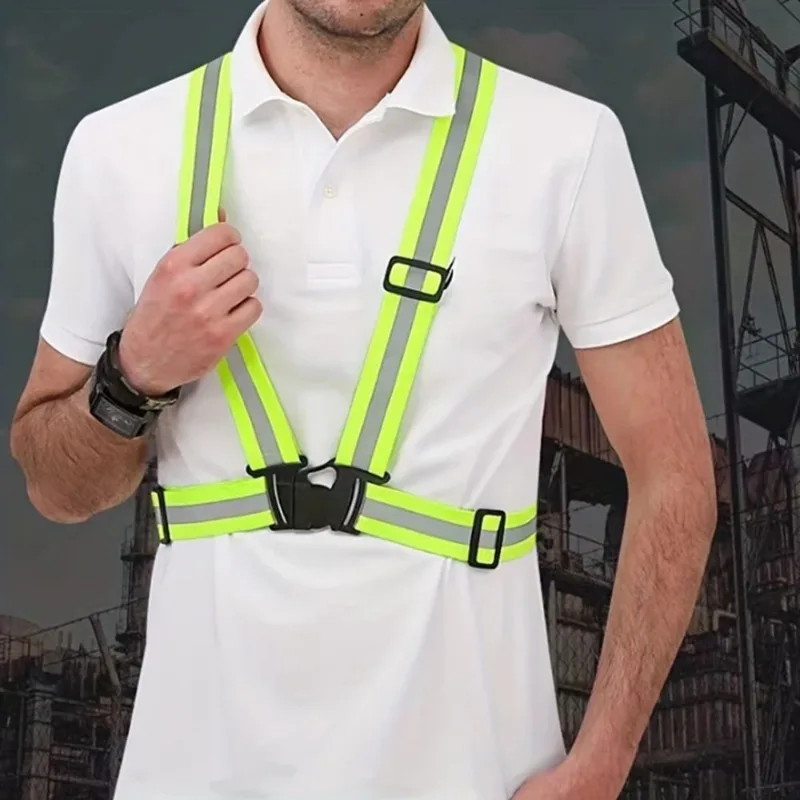 Reflective Vest for Workers Adjustable Harness Reflect Light Vest Belt for Night Riding Jogging Reflective Vests Roadway Safety