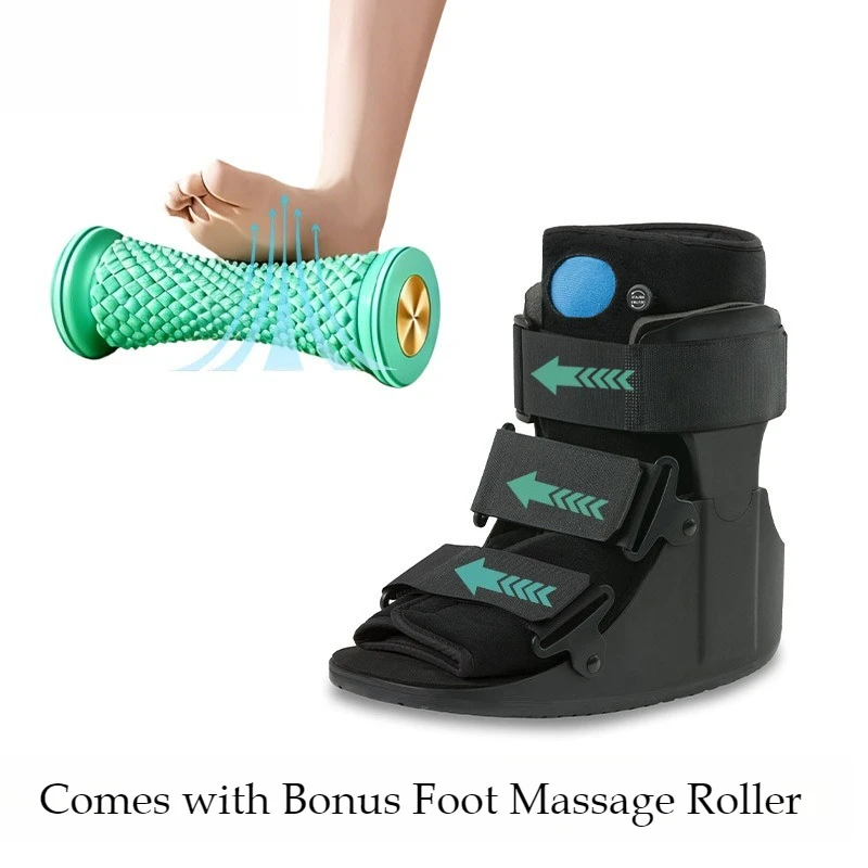 Short Pneumatic Cam Walker Fracture Boot, Ankle Stabilizer Brace for Sprain Injury Rehabilitation Foot Walking Support