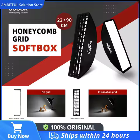 Godox Bowens Mount softbox 22x90cm Honeycomb Grid Softbox for Photo Strobe Studio Flash Softbox for SK400II SL300III