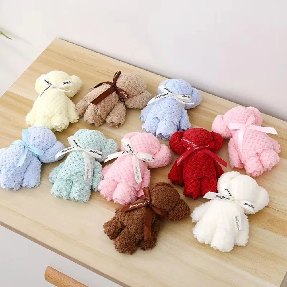 Cute Bear Design​​ Bear Towel​​ Soft Absorbent Face Towel Thickened Luxury Velvet Texture​​ Party Decoration Towel​​