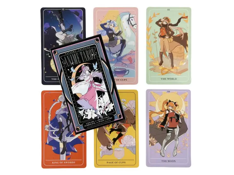 初心者向けアニメタロットカード、78デッキ、かわいい漫画、オラクル
