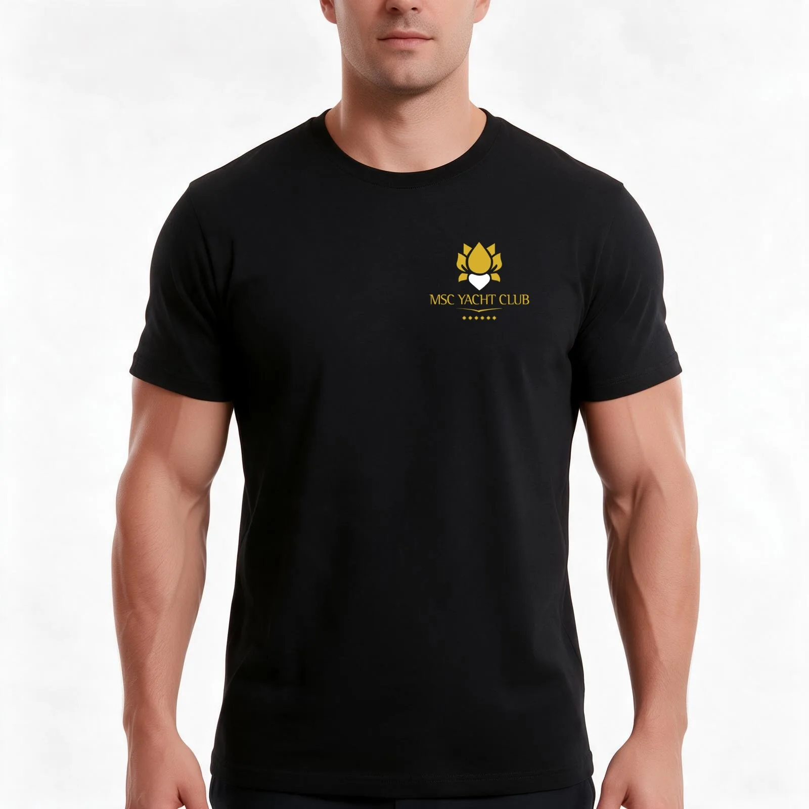 MSC Yacht Club Logo Design T-Shirt, Summer Casual Cotton Tee, Oversized Streetwear Tops, Vintage Graphic Print, Unisex Men Women