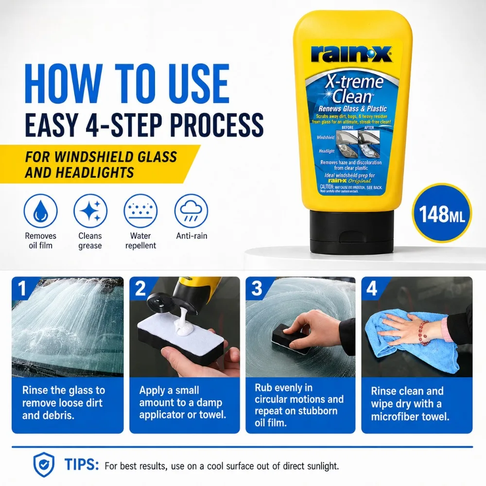 Glass Oil Film Remover For Universal Vehicles Windshield Cleaner Water Repellent Anti Rain Grease Cleaning Auto Care Accessories