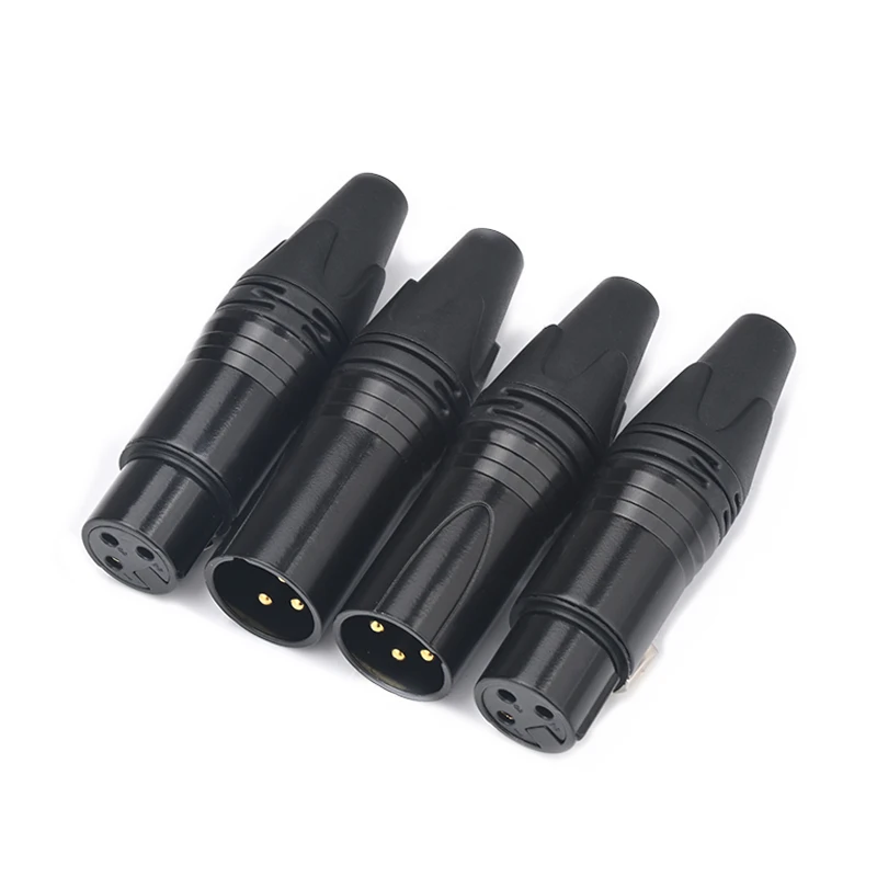 8PCS HiFi XLR Plugs Hi-end 3Pin Gold Plated Output/Input XLR Connector for DIY XLR Cable