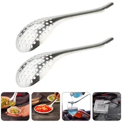 Spoon Strainer Spoons Steel Slotted Stainless Caviar Small Spherification Perforated Cocktail Bar Serving Metal Bartender