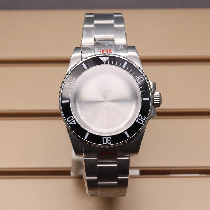 40 مللي متر حافظة ساعة من الفولاذ المقاوم للصدأ 20 مللي متر سوار ل Nh34 Nh35 Nh36 ميوتا 8215 2824 حركة 28.5 مللي متر الطلب السيراميك الحافة الغواصة