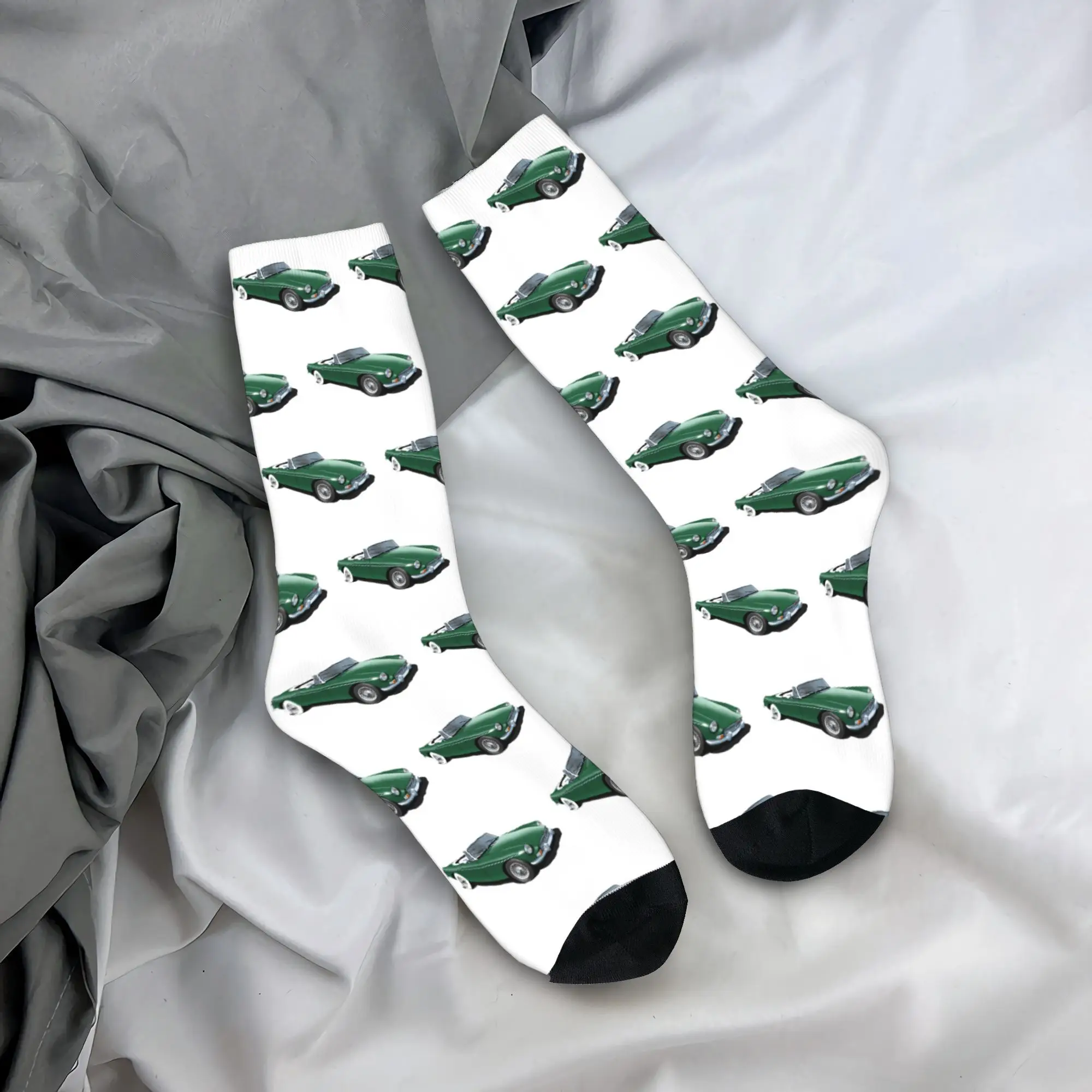 

MGB Roadster in british racing green Socks Harajuku Sweat Absorbing Stockings Crew Socks for Men Women Christmas Gifts