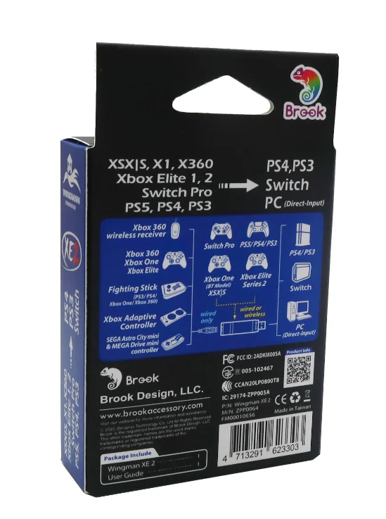 Convertisseur Brook Wingman XE2 pour Xbox Series X/Xbox One/Elite 2/PS5/PS4/PS3/contrôleurs Switch vers pour PS4/Switch/PC