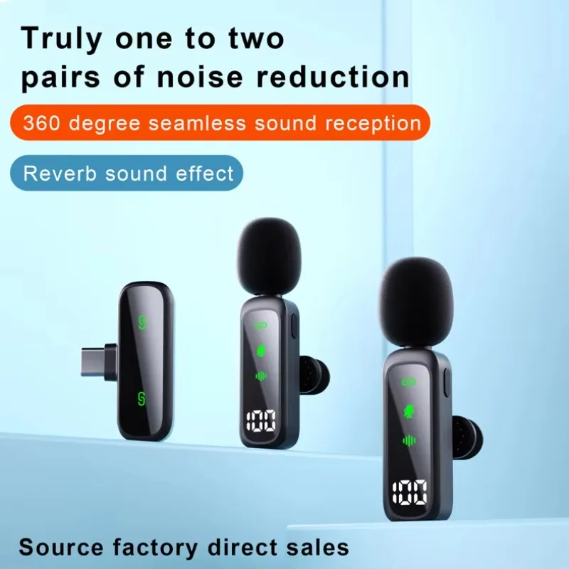 Wireless Lavalier Microphone Mini Lapel Mic with Noise Reduction for Outdoor Live Short Video Shoots Podcast Mobile Phone Use view 5
