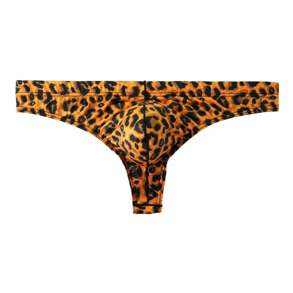 Underwear for Men Lingerie Men Leopard Print Thongs Low Waist T-back Men's Panties Breathable Thin Male Briefs Men