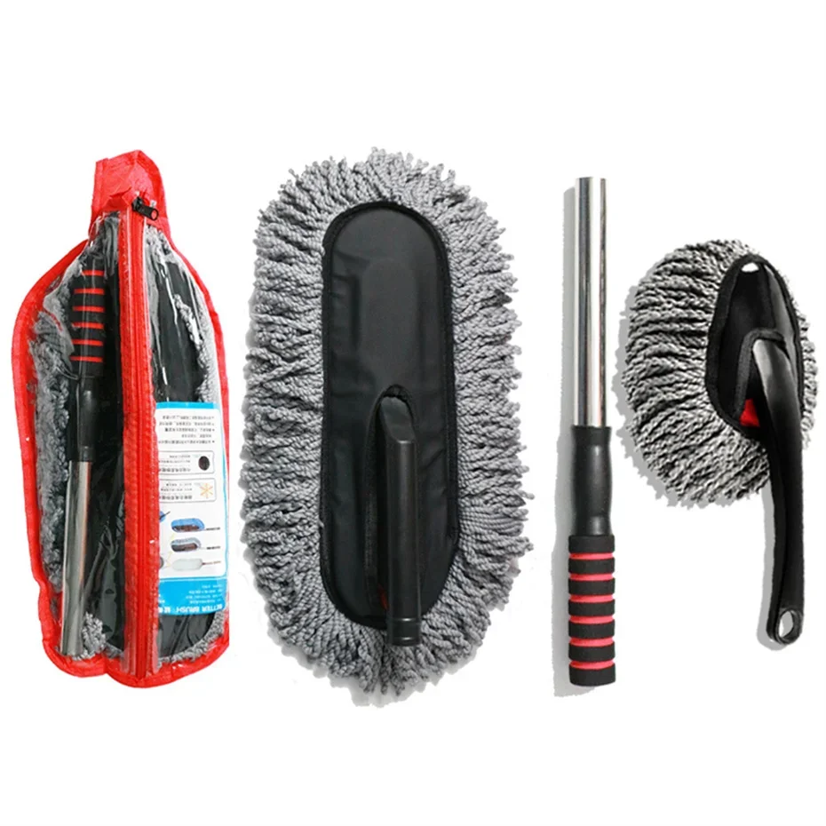 Mikrofaser-Autowaschmop mit Ausziehbarem Griff, Weiche Reinigungsbürste für Autopflege, Staubentferner und Waschzubehör – Detail 14