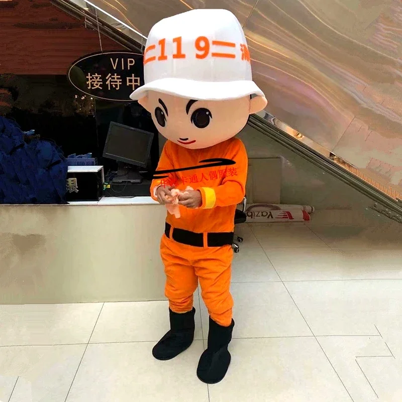 Christmas Firefighter Mascot Costume For Party Adult Halloween Birthday Party Cartoon Apparel Cosplay Costumes