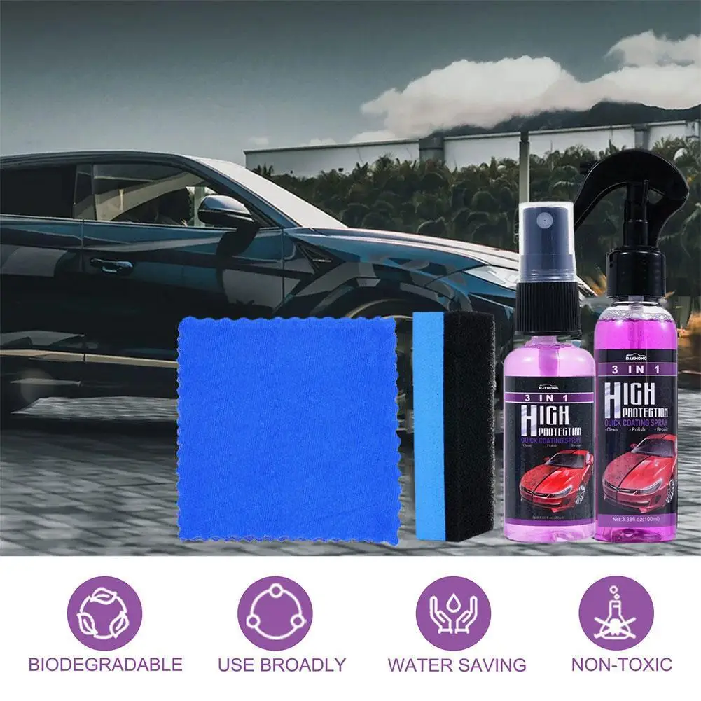 3-in-1 High Protection Fast Car Coating Ceramic Coating Coating Hydrophobic Car Nano Cleaning Coating Spray