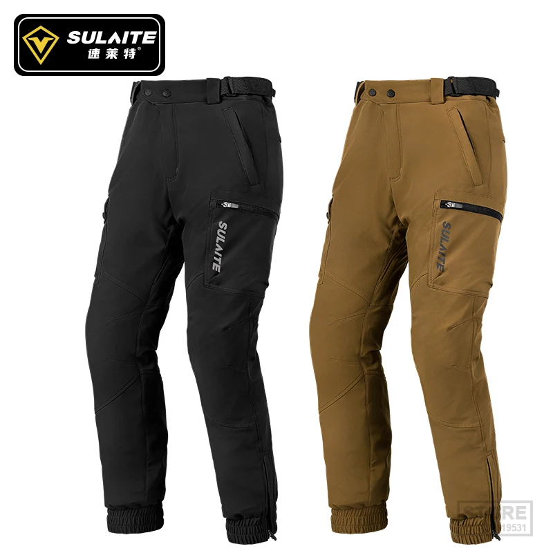 

SULAITE Winter Motorcycle Pants Windproof Motocross Riding Anti Fall Warm Reflective Cold-proof Moto Protection Equip