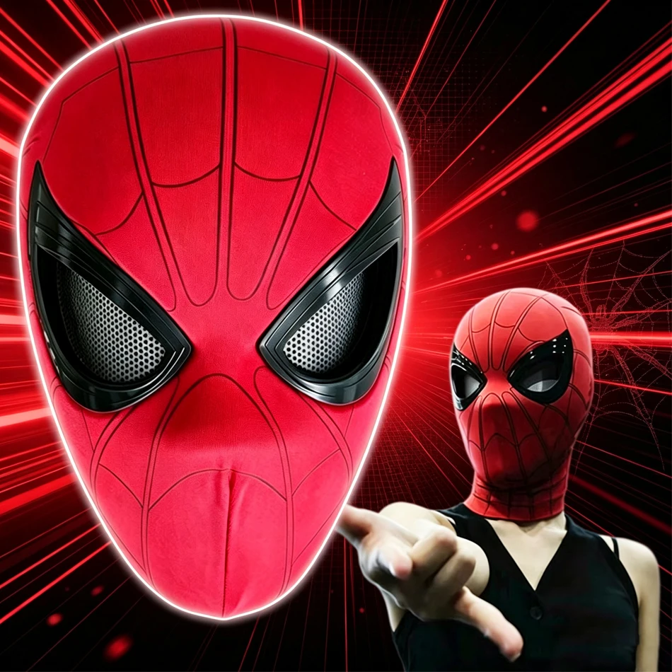 2026 Nuevo en stock: Máscara de Spide-Boy: Puede controlar el parpadeo de los ojos, máscara de cosplay de Spiderman, juguetes de cosplay para festivales y fiestas.