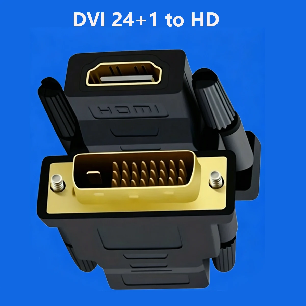 1 Adaptador Convertidor DVI a HDMI, DVI 24+1 Macho a HDMI Hembra para HDTV, LCD, PC, Computadora, DVD, Proyector, PS3, PS4, TV BOX