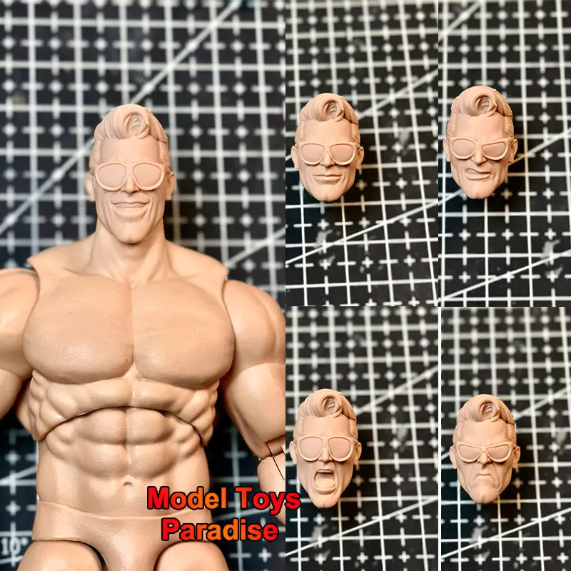 

Unpainted DIY 1/12 Scale Plastic Man Soldier White Model Head Super Hero Patrick Head Sculpt Fit 6inch Action Figure Body