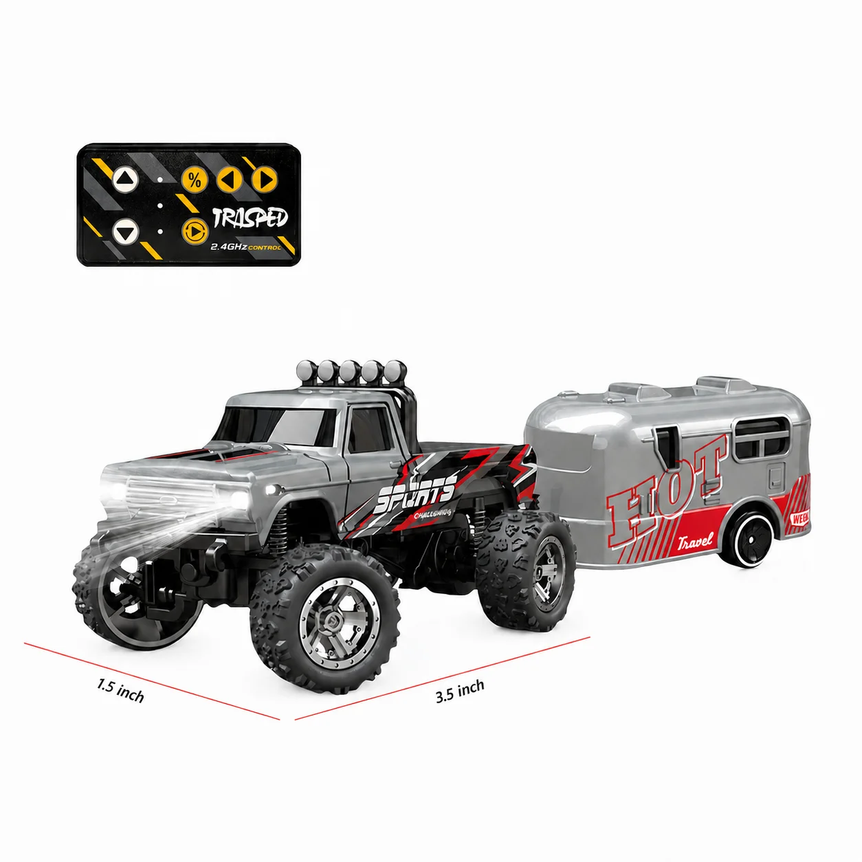 Kids Outdoor Gifts - Hotfree Mini Caminhão Monstro RC 1/64,