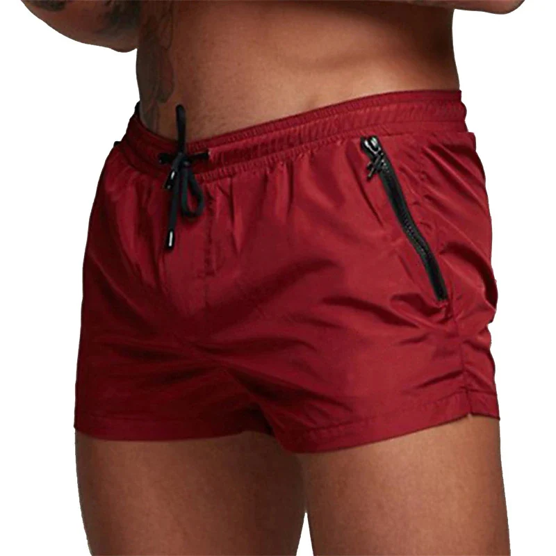 Herren-Badehose mit Reißverschlusstaschen, Netzfutter, Sommer-Strand-Boardshorts, schnell trocknend, zum Schwimmen, Badeanzug, Badebekleidung