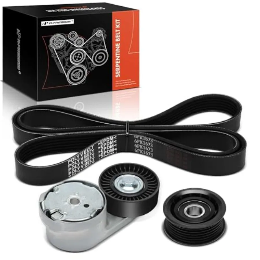 

Engine Serpentine Belt Drive Kit with Tensioner and Idler Compatible with Dodge Charger 14-21 Challenger 15-21 and Chrysler 300