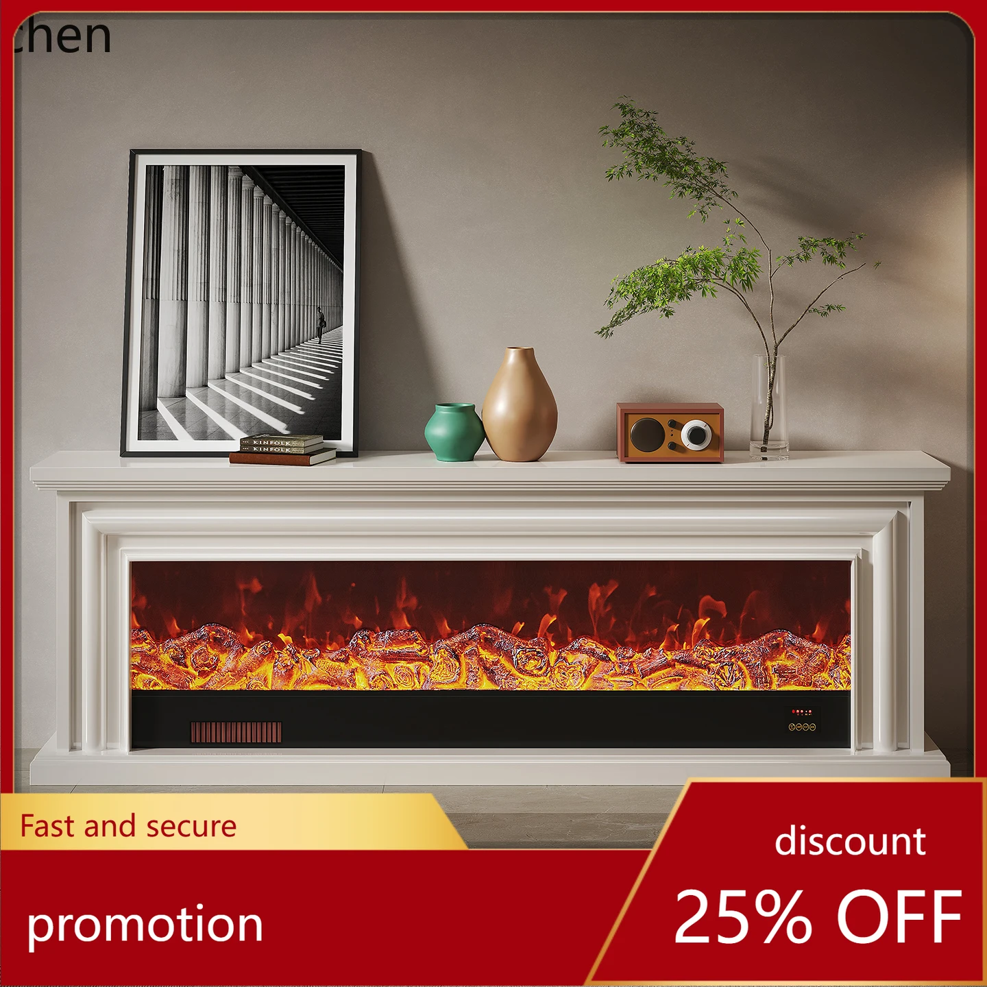 a3 Fireplace TV Cabinet Living Room Heating Modern Simple Homestay High-end Decorative Cabinet Light Luxury