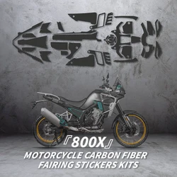 Used For KOVE 800X Motorcycle Carbon Fiber Decoration Protection Stickers Bike Accessories Plastic Area Refit Decals