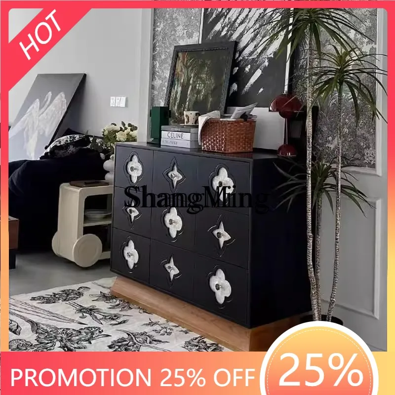 

SM new living room retro four-leaf clover decorative wall side cabinet bedroom drawer bedside storage locker