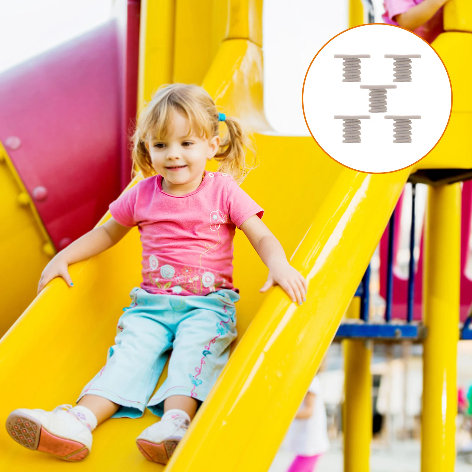 

5pcs Slide Screw Caps 1.3 Inch Grey Plastic Repair Replacement For Playground Equipment Slide Hardware Parts Safety Covers