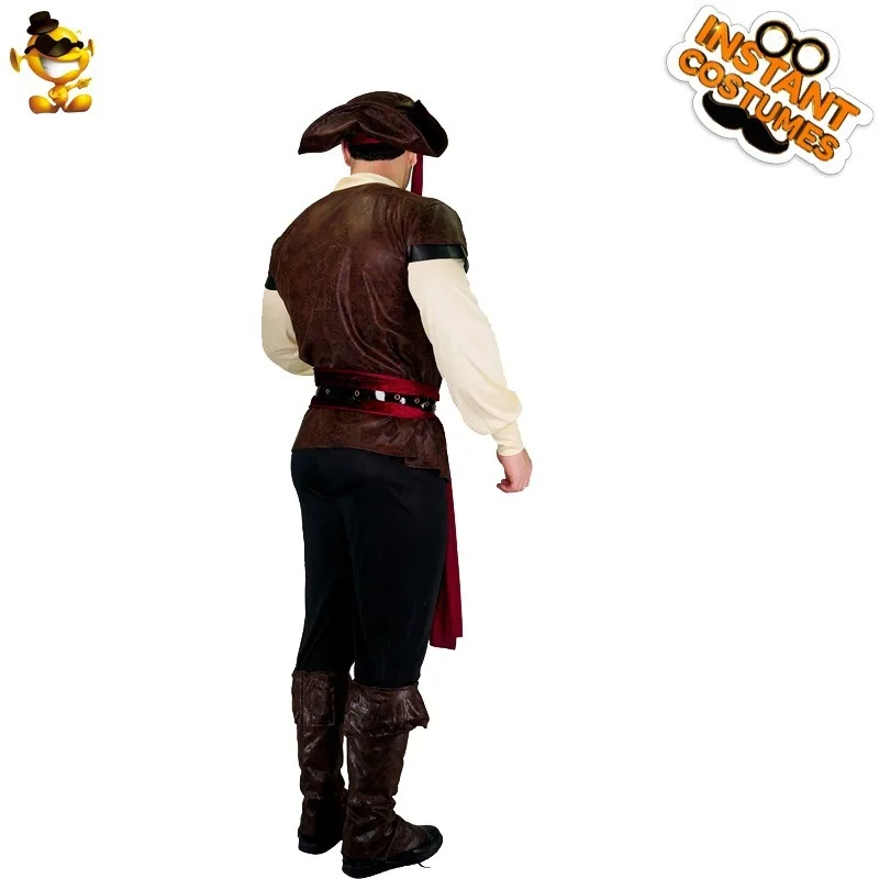 زي أداء القراصنة الجلدي للرجال البالغين في الهالوين لحفلات لعب الأدوار التنكرية وملابس المسرح #3