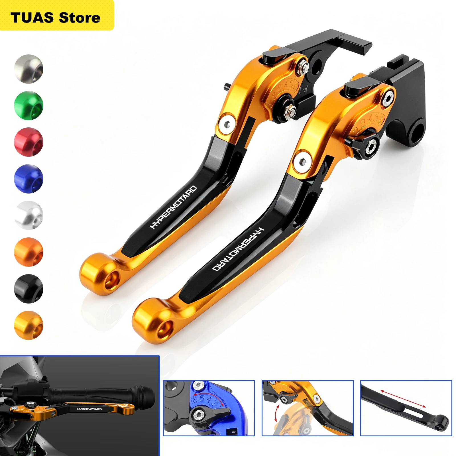 For Ducati HYPERMOTARD 939 SP 2016 2017 CNC Motorcycle Adjustable Folding Extendable Brake Clutch Levers LOGO HYPERMOTARD