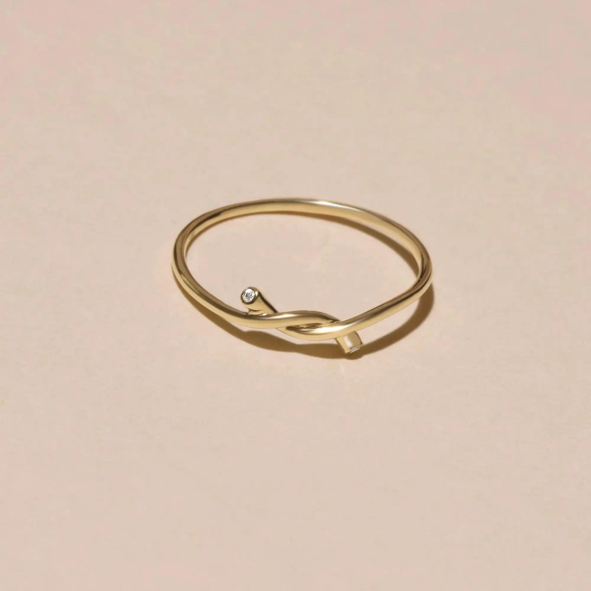 Minimal Delicate 100% 925 Sterling Silver Thin Finger Band 2 Clear CZ Barbed Wire Knot Gold Color Vermeil Dainty Ring For Women