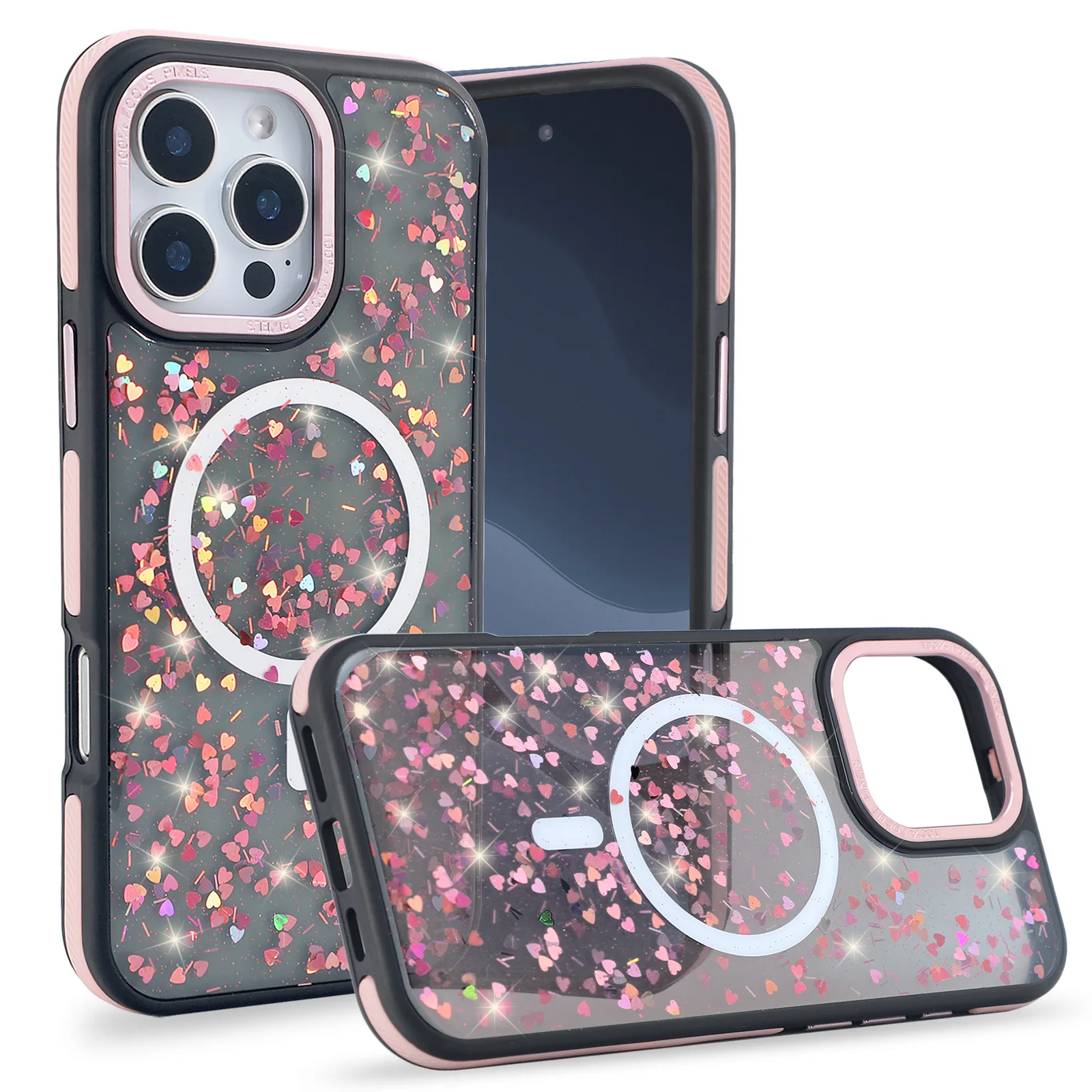 Starry Silicone Phone Cases For iphone 17/16/15/14/13/12  Pro Max Shockproof Silicone Back Cover Metal Button Anti-slip Bumper