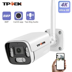 8MP กล้องวงจรปิด4K, กล้องวงจรปิดกลางแจ้ง Wi-Fi ป้องกันความปลอดภัยภายในบ้านวิดีโอ5MP Wi-Fi กล้อง IP Camara กันน้ำ