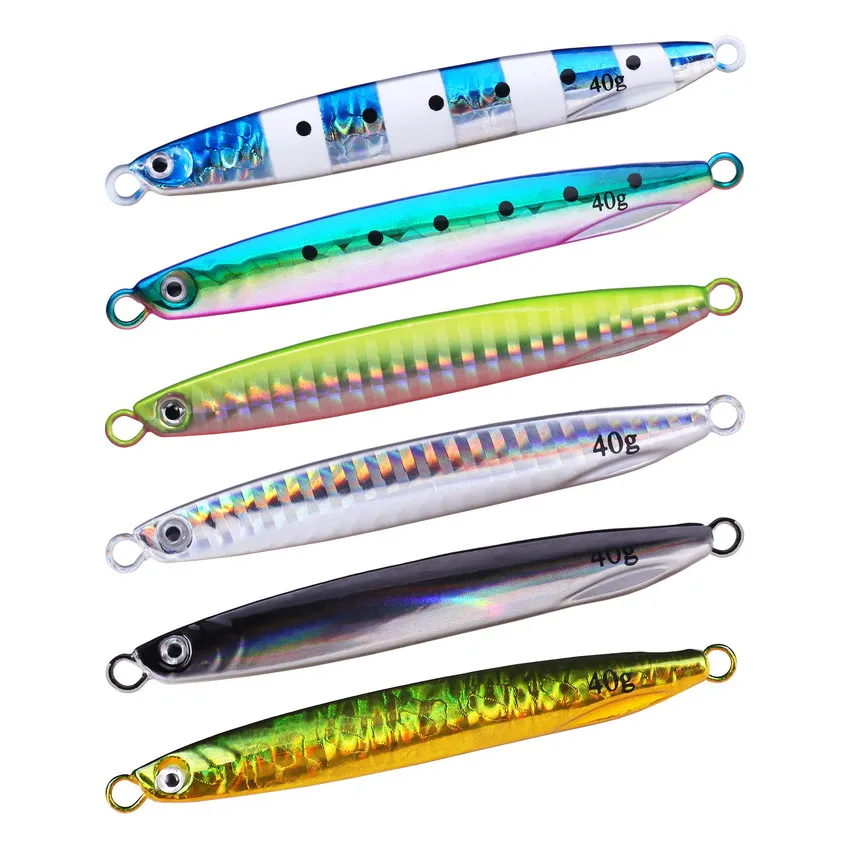6 teile/los Super Slim lange Metall Casting Jig Angeln Lockt 7G 10G 14G 17G 21G 30G 40G Shore Cast Jigging Löffel Angeln Köder Tackle