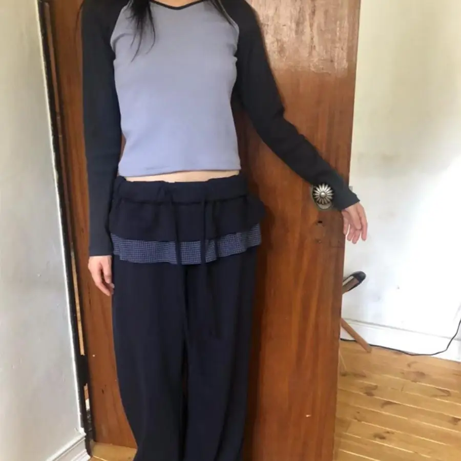 2025 New Bottoms Women Fashion Japanese Sweatpants Pantalon Streetwear Joggers Femme Patchwork Plaid Casual Straight Y2k Pants