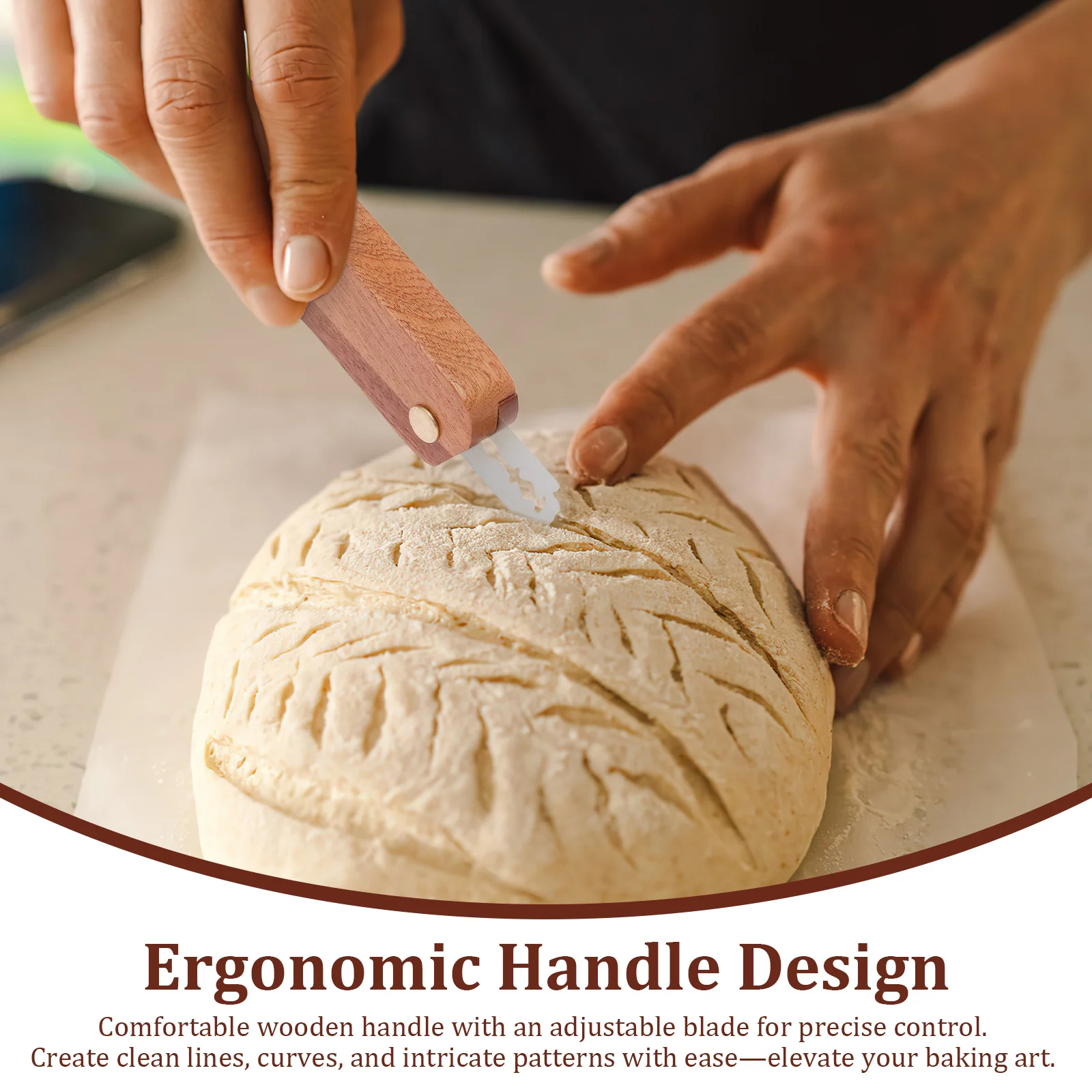Bread Lame Sourdough Scorer Tool Portable Bread Scorer Tools with 6/10 Blade Ergonomic Sourdough Lame for Baking Kitchen Gadgets - view 6