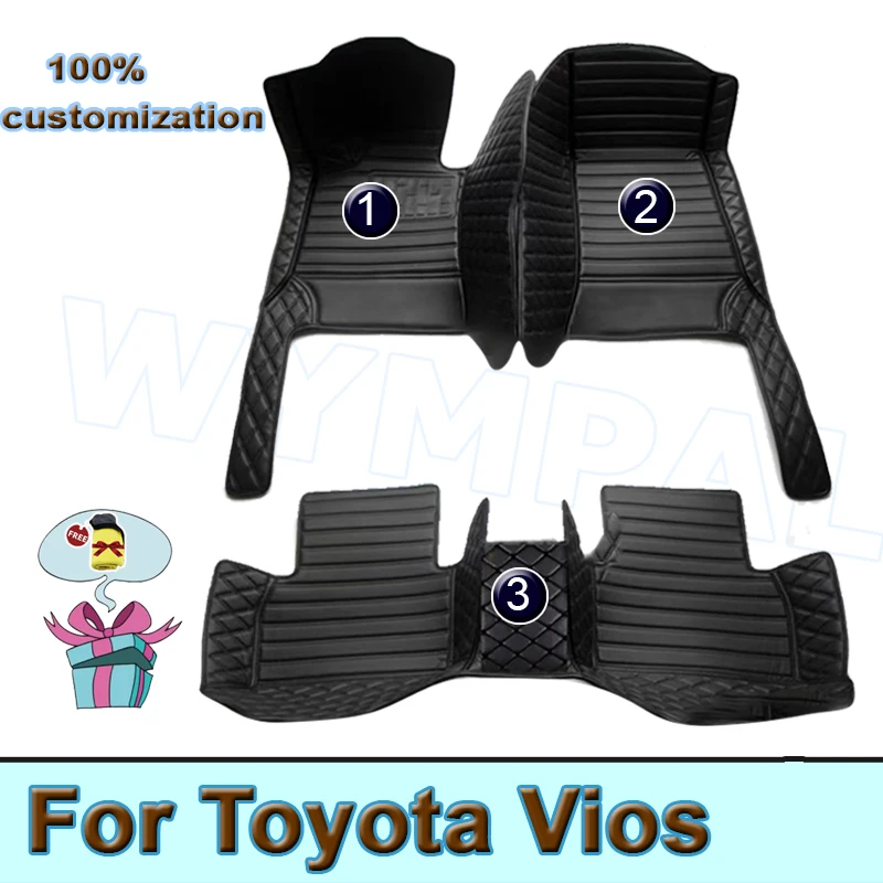 Car Mats For Toyota Vios Yaris sedan ATIV Limo XP150 2013~2022 Carpet Rugs Leather Mat Waterproof Floor Pad Set Car Accessories