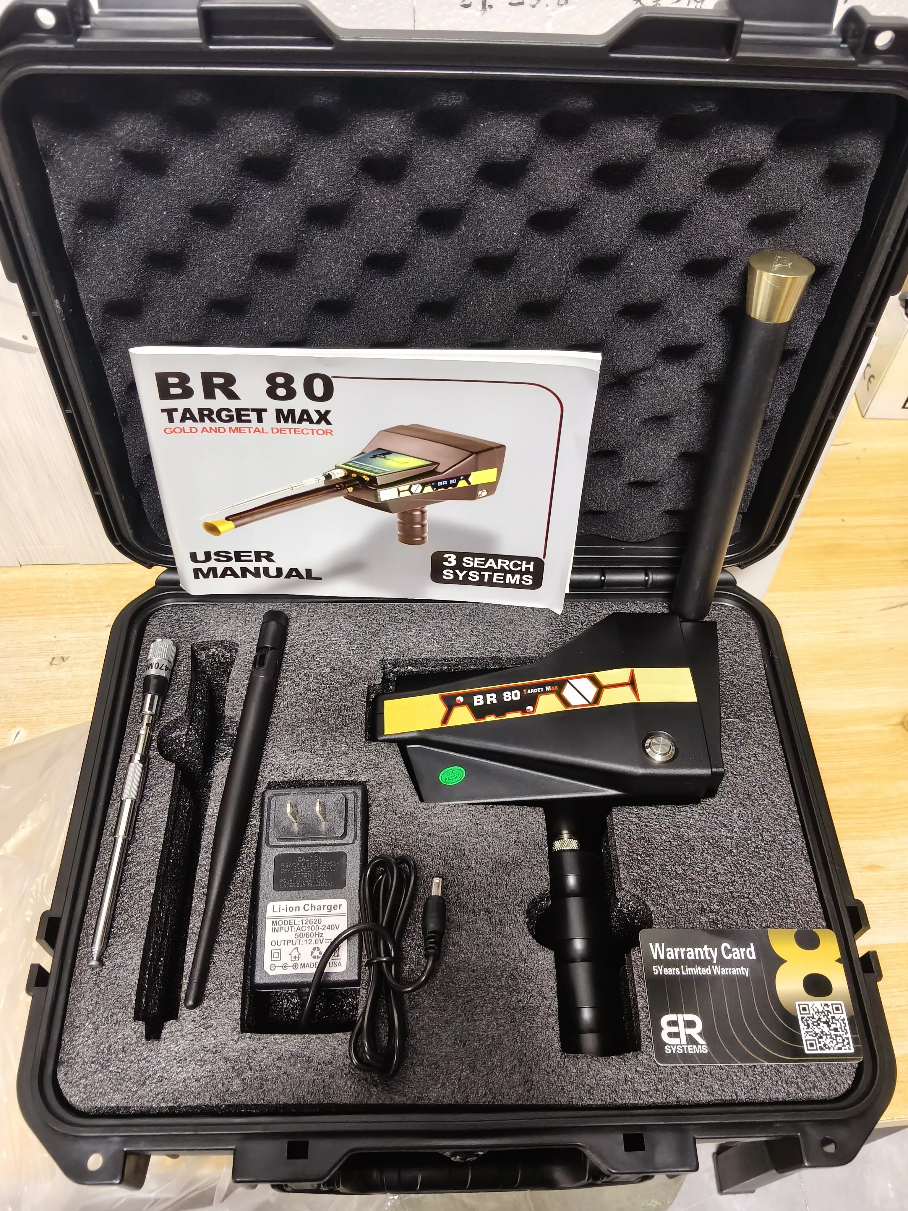 BR-80 Underground Long-Range Metal Detector Gold Detector Jewelry Treasure Deep Depth Detection Instrument DC 2A Plug in ABS