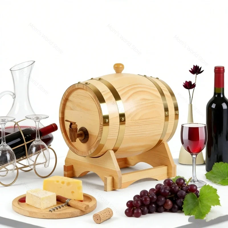 

1.5L Wood Wine Barrel Vintage Oak Beer Brewing Accessories Whiskey Storage Container Home Decoration Wine Bar Tools