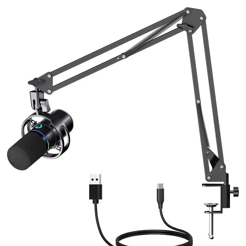 Microphone Desktop e-sports RGB recording microphone live streaming host live sound card