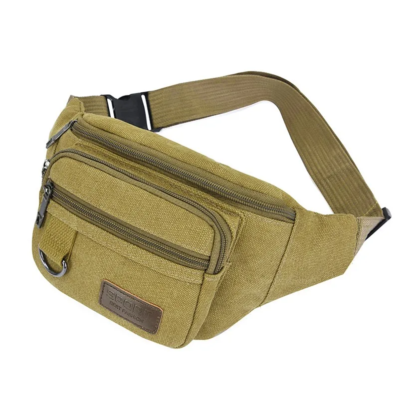 Men\'s Chest Bag Canvas Waist Bag Belt Bag Fashion Bum Bag Travel Purse Bag for Phone Pouch Pocket Hip Bag Waist Pack Male New