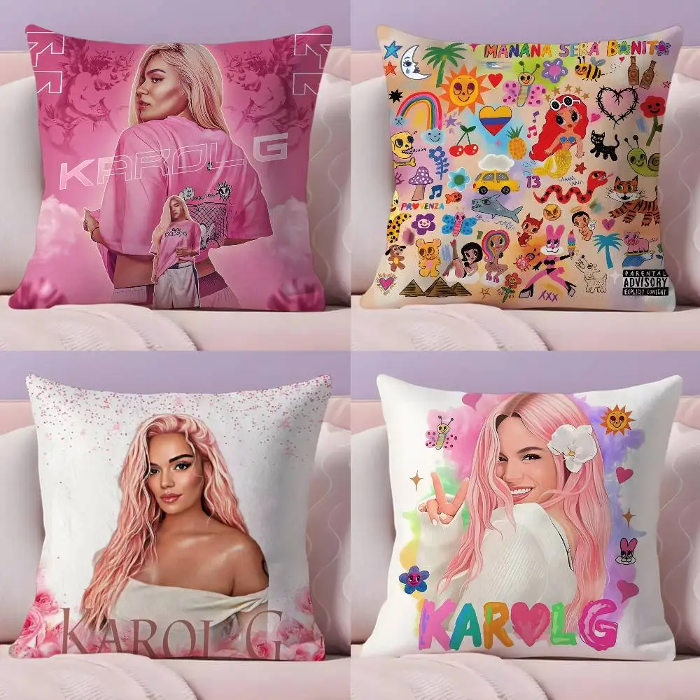 Singer Album K-KAROL G Pillow Case Ultra Soft Skin Friendly Fabric Cloud Like Comfort & Concealed Zipper
