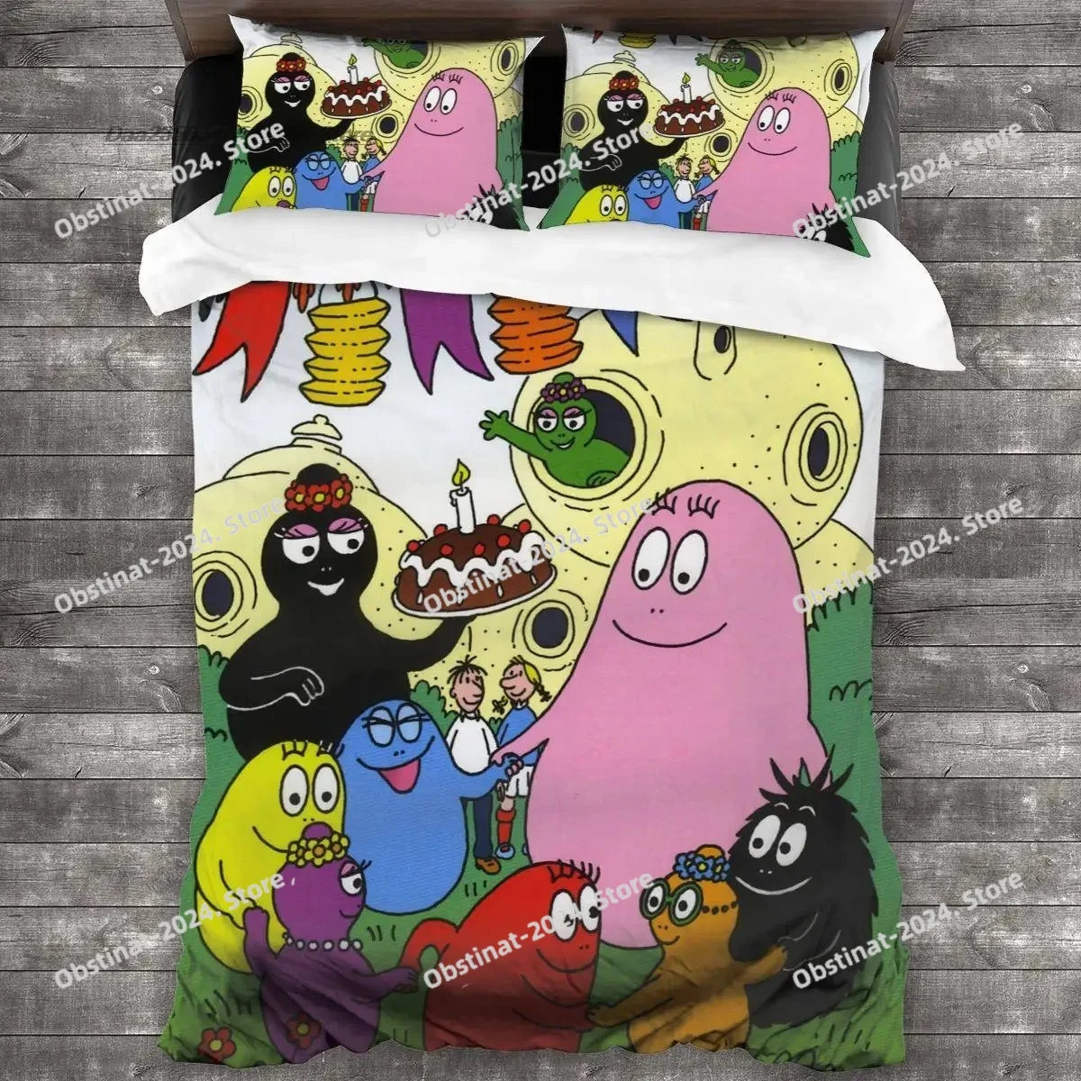 

Barbapapa Bedding Set Single Twin Full Queen King Size Bed Set Aldult Kid Bedroom Duvetcover Sets Print coberta de cama de casal